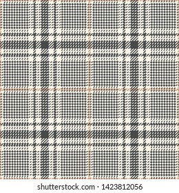 Glen Pattern. Seamless Hounds Tooth Check Plaid In Grey And Beige For Jacket, Coat, Or Other Modern Everyday Apparel Design.