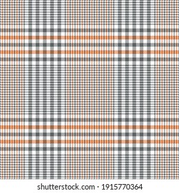 Glen plasmó el arte abstracto en gris, naranja, blanco. El fondo gráfico de la pantalla de verificación de píxeles impecables para chaqueta, pantalones, falda, manta, cubierta de edredón, mantel, otro diseño textil de moda de primavera.