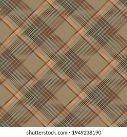Glen plaid pattern in gray, red, blue. Seamless checkered background. Colored Scottish diagonal cage. Abstract texture. Vector graphics printing on fabrics, shirts and textiles.