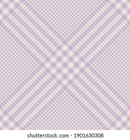 Glen plaid pattern in pastel purple. Tartan seamless textured houndstooth dark check plaid for skirt, blanket, throw, duvet cover, tablecloth, or other modern spring summer fashion textile print.