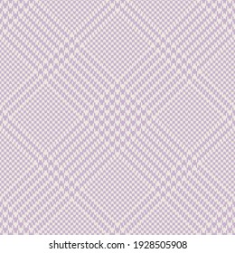Glen plaid pattern in pastel purple. Houndstooth seamless, light check plaid graphic background for dress, skirt, blanket, throw, other modern spring summer everyday womenswear fashion textile print.