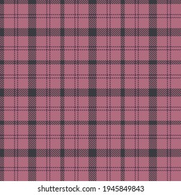 Glen plaid pattern in pink, gray. Seamless checkered background. Colored Scottish cage. Abstract texture. Vector graphics printing on fabrics, shirts and textiles.
