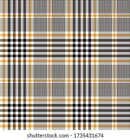 Glen plaid pattern. Seamless tartan vector tweed background texture for jacket, skirt, trousers, coat, or other modern autumn or winter fabric print. Herringbone texture.
