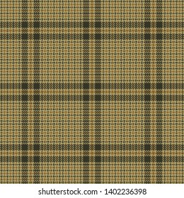 Glen plaid pattern seamless vector in green and brown. Menswear vintage jacket or coat hounds tooth check plaid.