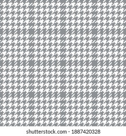 Glen plaid pattern texture in grey and white. Seamless hounds tooth checked background vector for coat, skirt, jacket, dress, or other modern spring and autumn fashion textile print.