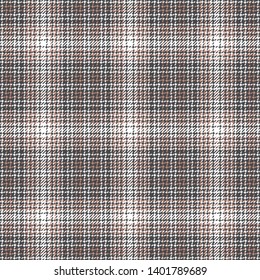Glen plaid pattern vector in grey, rosy brown, and white. Seamless ombre hounds tooth texture for modern fashion fabrics.