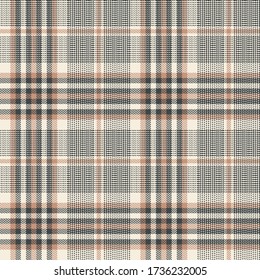 Glen plaid pattern vector. Seamless hounds tooth tartan plaid background texture for jacket, skirt, trousers, coat, blanket, or other modern autumn or winter tweed fabric print.