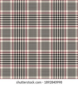 Glen plaid textured pattern in black, red, off white. TTweed tartan check plaid graphic for blanket, skirt, duvet cover, throw, or other modern spring autumn winter fashion or interior design.