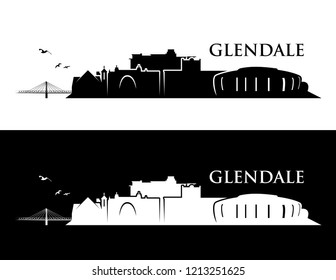 Glendale Skyline - Arizona United States Of America USA - Vector Illustration