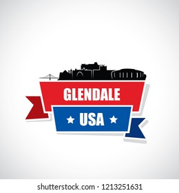 Glendale Skyline - Arizona United States Of America USA - Vector Illustration