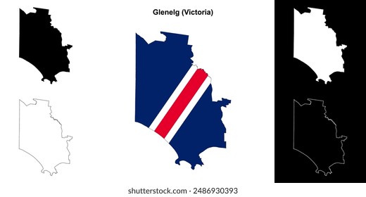 Glenelg (Victoria) outline map set