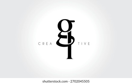 GLgl Elegant Serif Monogram Logo - Luxuriöses typografisches Kleinbuchstaben-Zeichen für modernes Branding