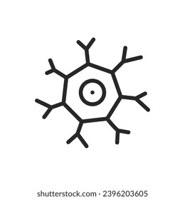 Glia Cells Icon. Thin Linear Illustration Emphasizing the Supporting Role of Glial Cells in the Central Nervous System. Isolated Outline Vector Sign.