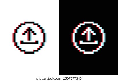 Cargar de efecto Glich Icono de arte de píxeles Vector de 8 bits Signo de juego
