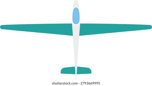 Glider Aircraft vector illustration isolated on white background.