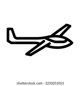 glider airplane aircraft line icon vector. glider airplane aircraft sign. isolated contour symbol black illustration