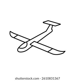 glider airplane aircraft line icon vector. glider airplane aircraft sign. isolated contour symbol black illustration