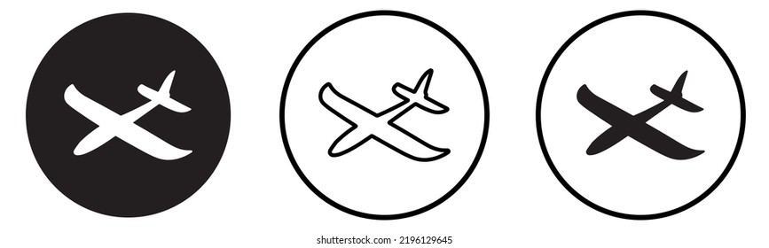 Glider Airplane. Icons Vector Illustration