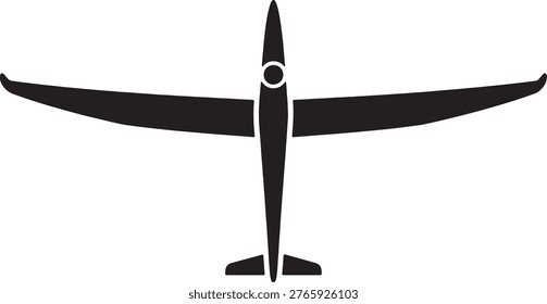 Glider airplane symbol. Flat design. Vector illustration. Isolated object on white background. Aviation and flight.