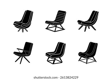 glider chair icon silhouette vector illustration