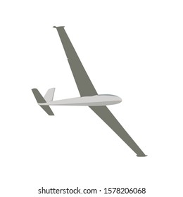 Glider, flat design sailplane vector illustration. Airplane