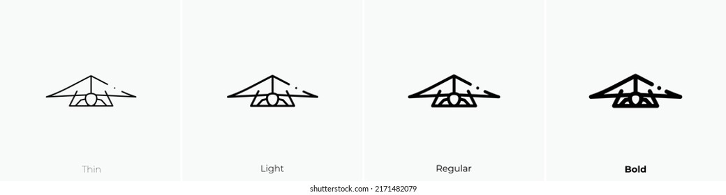 glider icon. Thin, Light Regular And Bold style design isolated on white background