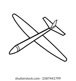 glider of a line art vector