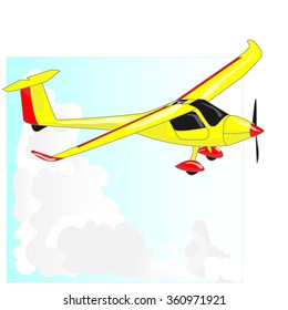 Glider sailplane illustration isolated on sky background