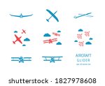 Glider - vector icons set on white background. Symbol for web, infographics, print design and mobile UX/UI kit. Vector illustration, EPS10.