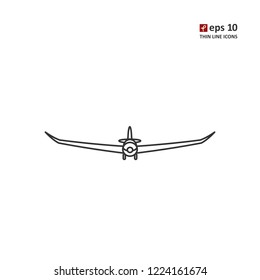 Glider - vector thin line icon on white background. Symbol for web, infographics, print design and mobile UX/UI kit. Vector illustration, EPS10.