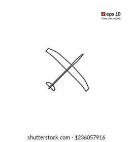 Glider - vector thin line icon on white background. Symbol for web, infographics, print design and mobile UX/UI kit. Vector illustration, EPS10.