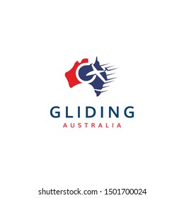 Gliding australia logo design template