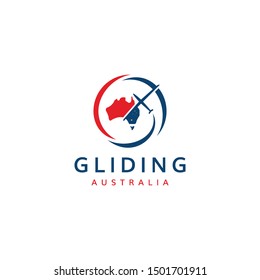 Gliding australia logo design template