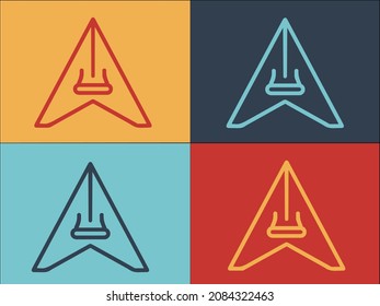 Gliding Sport Logo Template, Simple Flat Icon of sport,extreme,gliding