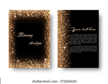 Glimmer background with golden light. Shine bright on a black backdrop
