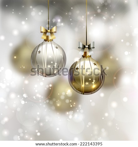 glimmered Christmas background with evening balls 