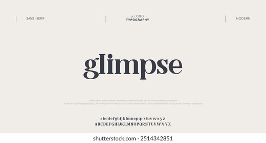 Glimpse Modern abstract digital alphabet font. Minimal technology typography, Creative urban sport fashion futuristic font and with numbers. vector illustration