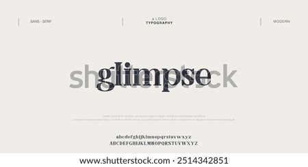 Glimpse Modern abstract digital alphabet font. Minimal technology typography, Creative urban sport fashion futuristic font and with numbers. vector illustration