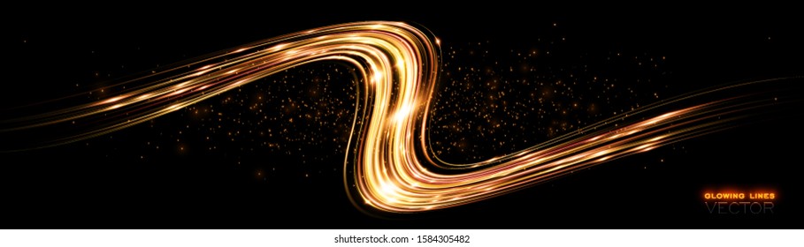 Glint cosmic rays. Power energy. Futuristic wave Flash. Magic sparks. Mystical shine streaks. Empty place. Neon wind lines. Glow effect. Beautiful light. Abstract background. Vector.