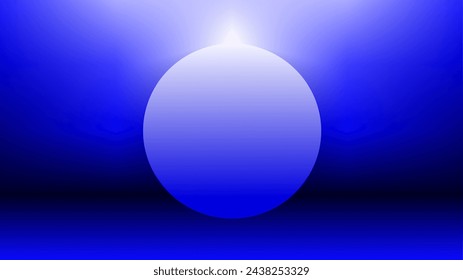 Resplandor en un círculo azul y fondo brillante degradado azul