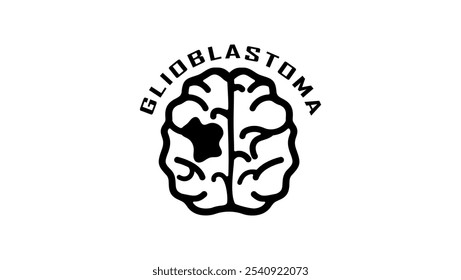 glioblastoma emblem, black isolated silhouette