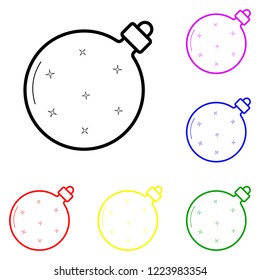 Glistening Christmas ball line icon. Elements of Christmas and New Year in multi colored icons. Simple icon for websites, web design, mobile app, info graphics on white background