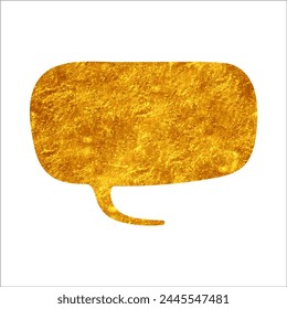 burbuja de chat de lámina de oro brillante