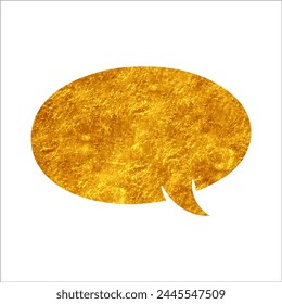 burbuja de chat de lámina de oro brillante