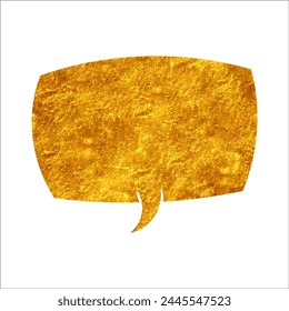 burbuja de chat de lámina de oro brillante