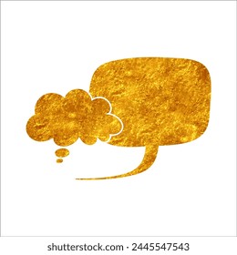 glistering gold foil chat bubble