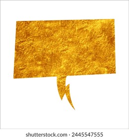 Glitzernde Goldfolien-Chat-Blase