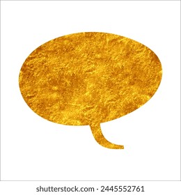 Glitzernde Goldfolien-Chat-Blase