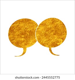glistering gold foil chat bubble