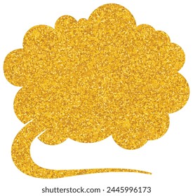 glistering gold foil chat bubble
